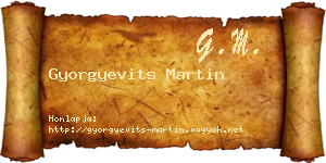 Gyorgyevits Martin névjegykártya